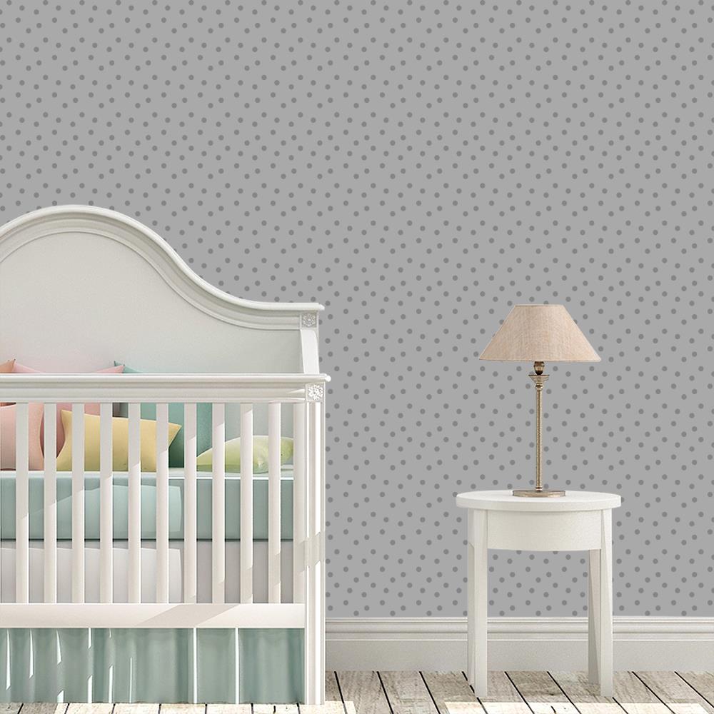 Modern Polka Dots 2 on Light Gray
