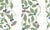Plum Orchid & Sapphire Blue Blueberries & Warm Sage Green Leaf Vertical Trellis - Coordinate Botanical - Spring & Summer Blue & Pink Blueberry Botanicals Image
