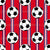 Team Spirit Soccer Balls and Stripes on Red Image