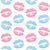 Blue and Pink Lips Pattern, Lipstick, Kiss Image