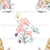 Watercolor Unicorns And Flowers On White |  Unicorns & Rainbows Collection By JuneyB Design Image