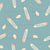 Retro Beige and Pink Pencils Shavings Stationery Triangles Pale Teal Image