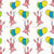 cute bunny - easter bunnies and balloons fabric Image