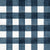 Faux Linen PRINTED Textured Gingham Navy Image