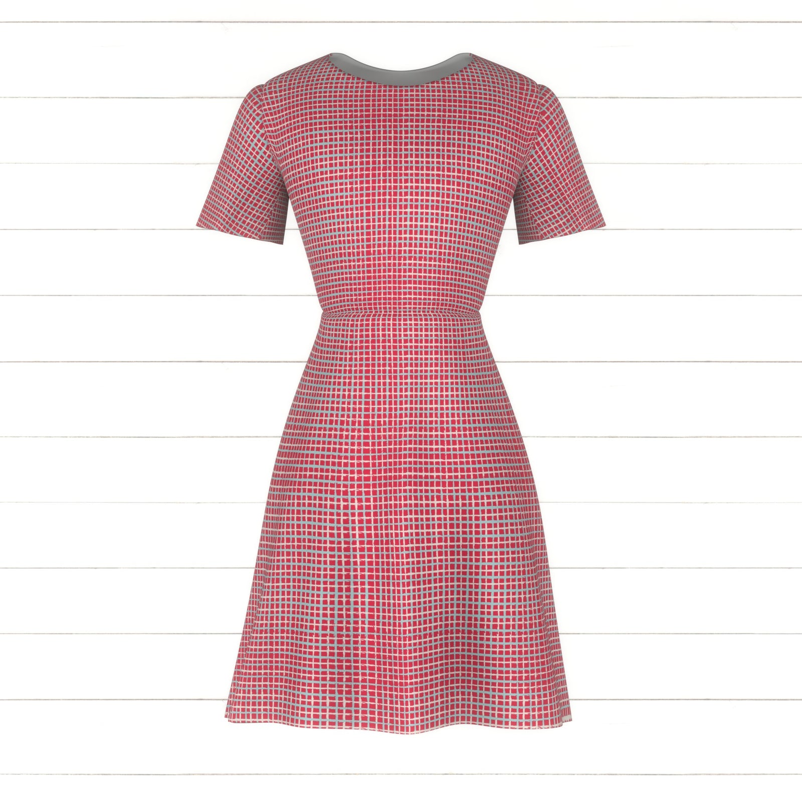 Wonky Textured Plaids in Pink Mint Cream [Sweet Things]