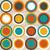 Retro Mid Century Circles Pattern Orange Brown & Teal Blue - Warm Collection Image