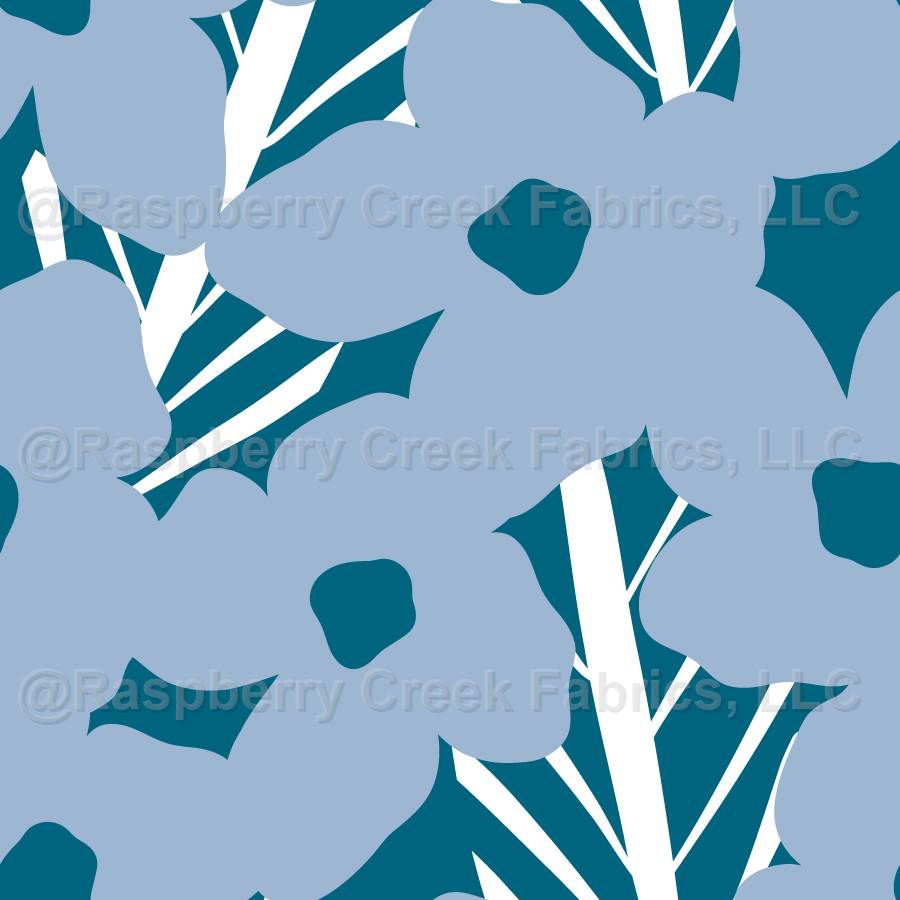 Botanical Nouveau (S) - Gray Blue & Sea Green by Betty Louise Studio