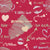 Valentines day in Viva Magenta with hearts, words of love, arrows and kisses in love Image