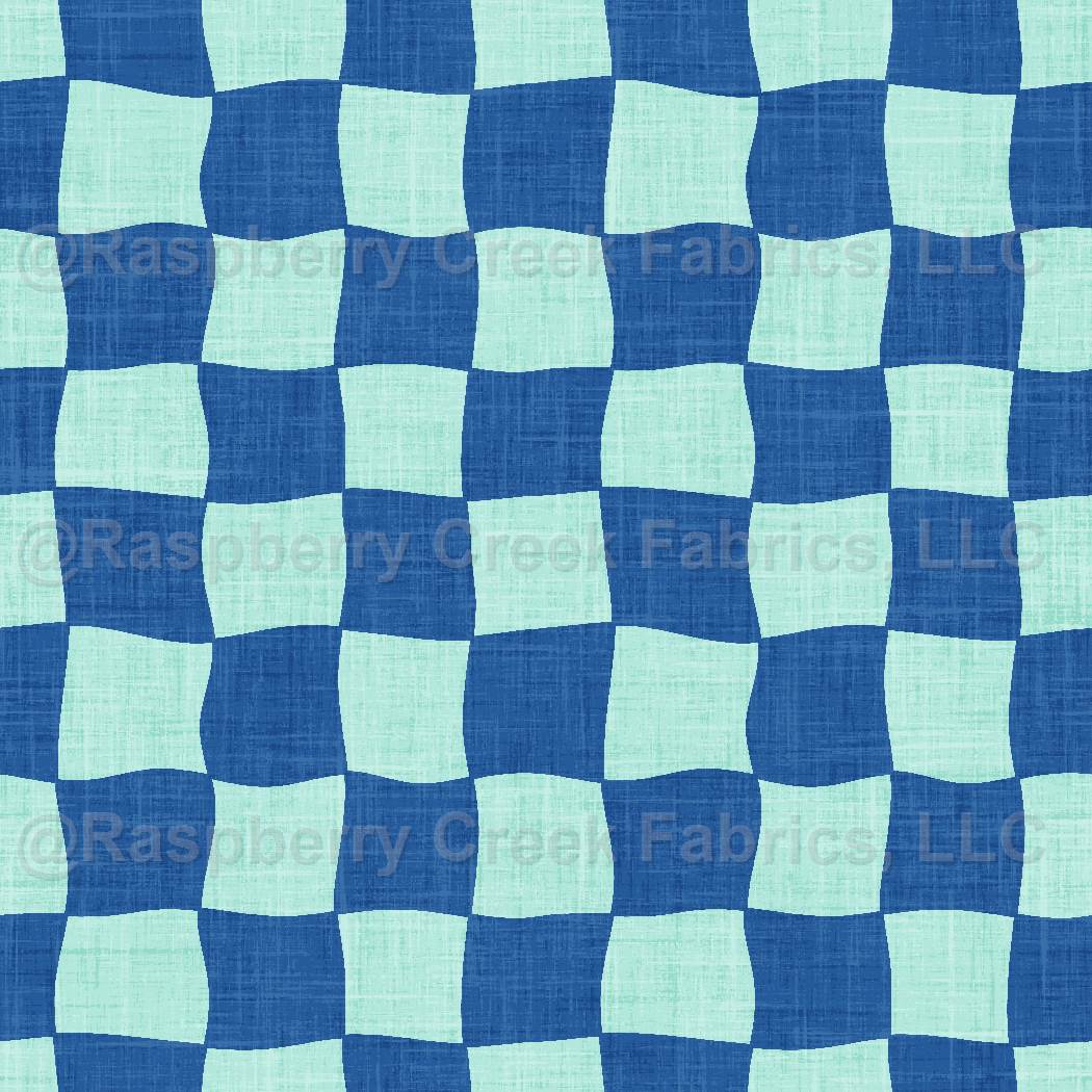 Skate Park Remix Funky Check in Mint and Cobalt