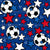 Team Spirit Soccer Balls and Stars on Blue Image