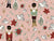 Nutcrackers Christmas on festive pink for kids clothing Image