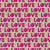LOVE All Over Typography with Hearts in Hot Pink on Green Image