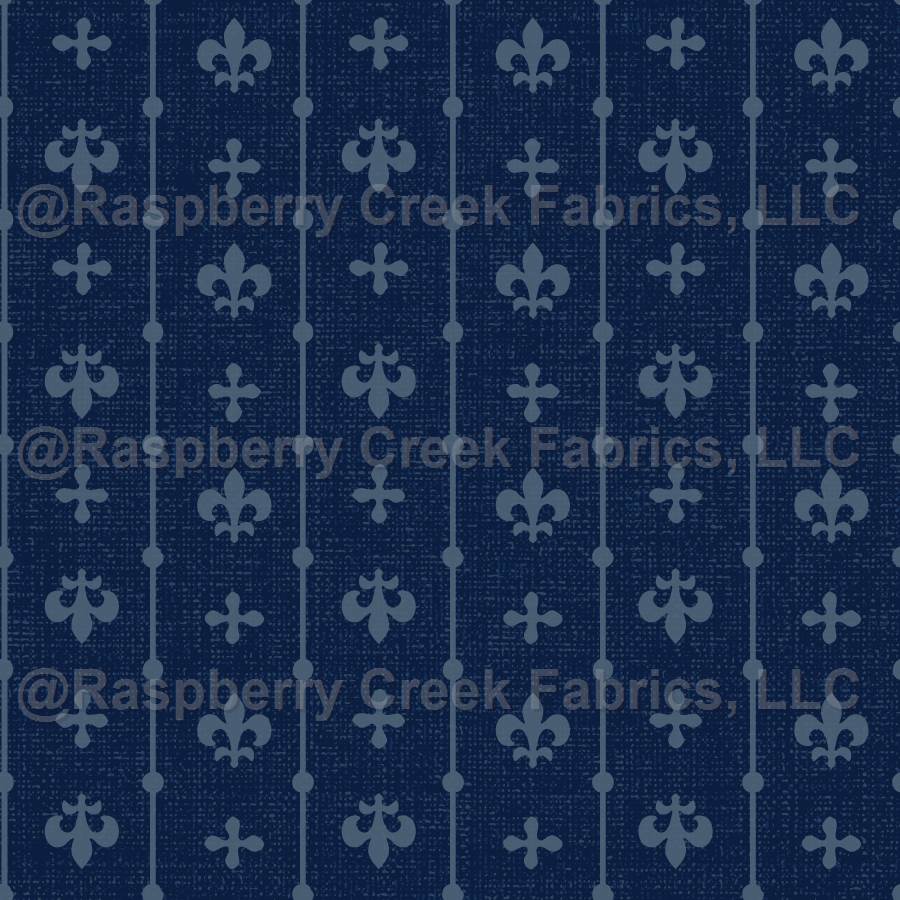 novelty stripe in Navy Blue, Fleur de Lis stripes, Blue monochrome, table linens, dark blue, Farmhouse stripes, linen texture, classic Fleur de Lis, Navy blue stripes, blue stripes