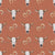 Watercolor Cow Skulls & Floral Horseshoes on Terracotta Linen – Rustic Western Fabric - Desert Cowgirl Image