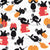 Busy Halloween Black Cats // white background black kitties orange red yellow black and white cute pumpkins and books Image