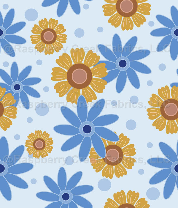 DANCING FLOWERS from my MOD MOD WORLD collection. - Raspberry Creek Fabrics