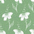 Hand Drawn White Flowers Bubbles Leaves and Stems on Sage Green Image