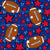 Team Spirit Footballs and Stars in Buffalo Bills Colors Royal Blue and Red Image