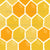 Brush Strokes Honeycomb Bee Pattern White Outline Image