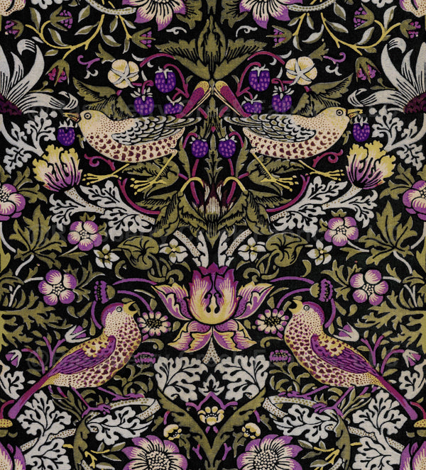 STRAWBERRY THIEF IN ROYAL NAVY - WILLIAM MORRIS - WALLPAPER - Raspberry ...