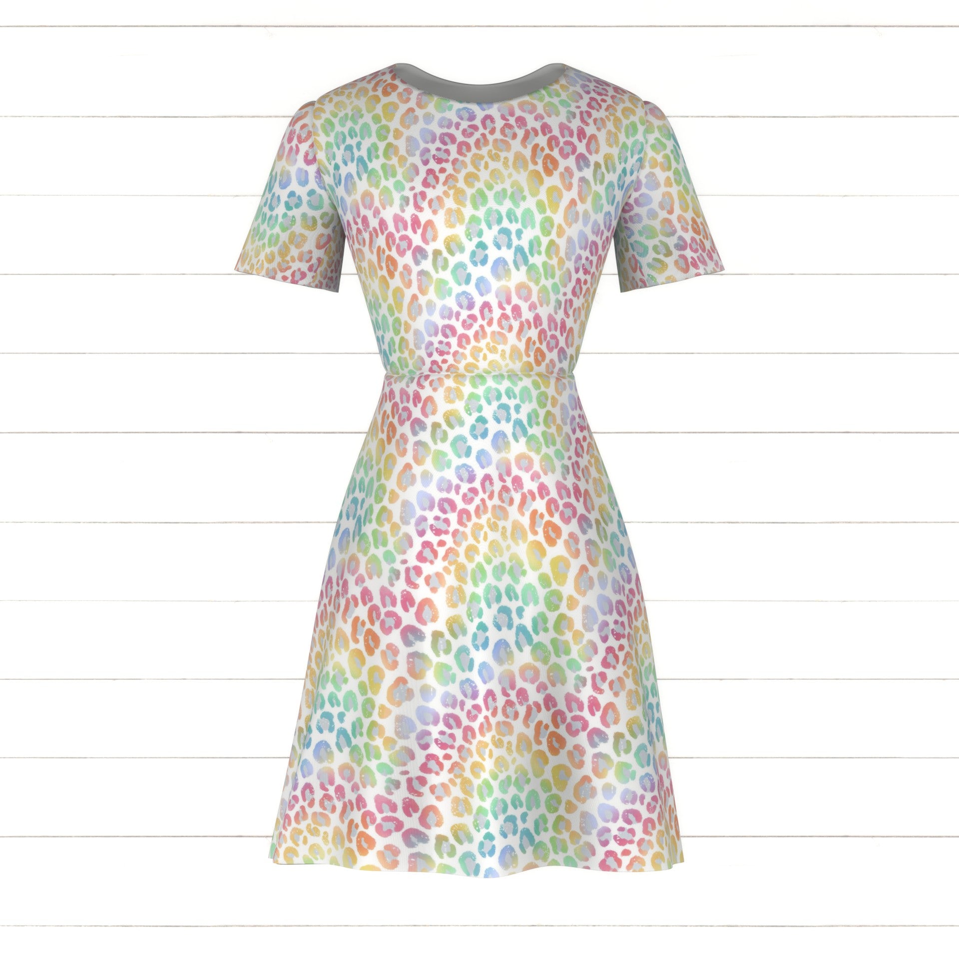 pastel leopard print dress Vivara Dress in Pastel Leopard