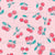 Summer Cherries Toss in Rosy Pink Ditsy | Scattered Tossed Fruit | Treat Truck Summer Collection by Brayberry Design [Small Scale] Image