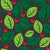 Green Leaves, Red Berries, Pattern Of Leaves Image
