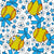 Softball Daisy Floral with Bows and Stars in Blue Image