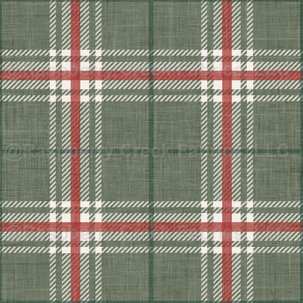 Christmas Faux Flannel Plaid Mistletoe