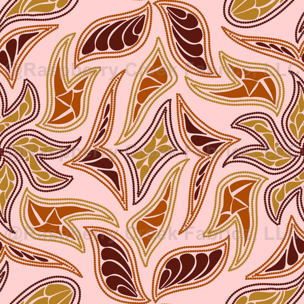 Aboriginal Australian art print design pattern in earthy shade brown o ...