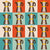 Pop Art Espresso Pot on Vintage Cream Red and Blue Image