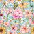 Penelope Colorful Watercolor Butterfly Floral on Blue Image