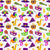 Mardi Gras Parade Elements on White Image