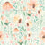 Delicate Watercolor Cream Floral Pastel Botanical in Peach Sage Teal Image