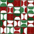 Abstract geometric, Modern art, Christmas, Green, Red, White, half dots, half circles, geometric, tiles, shirts, blouses, quilting, Modern holiday decor Image