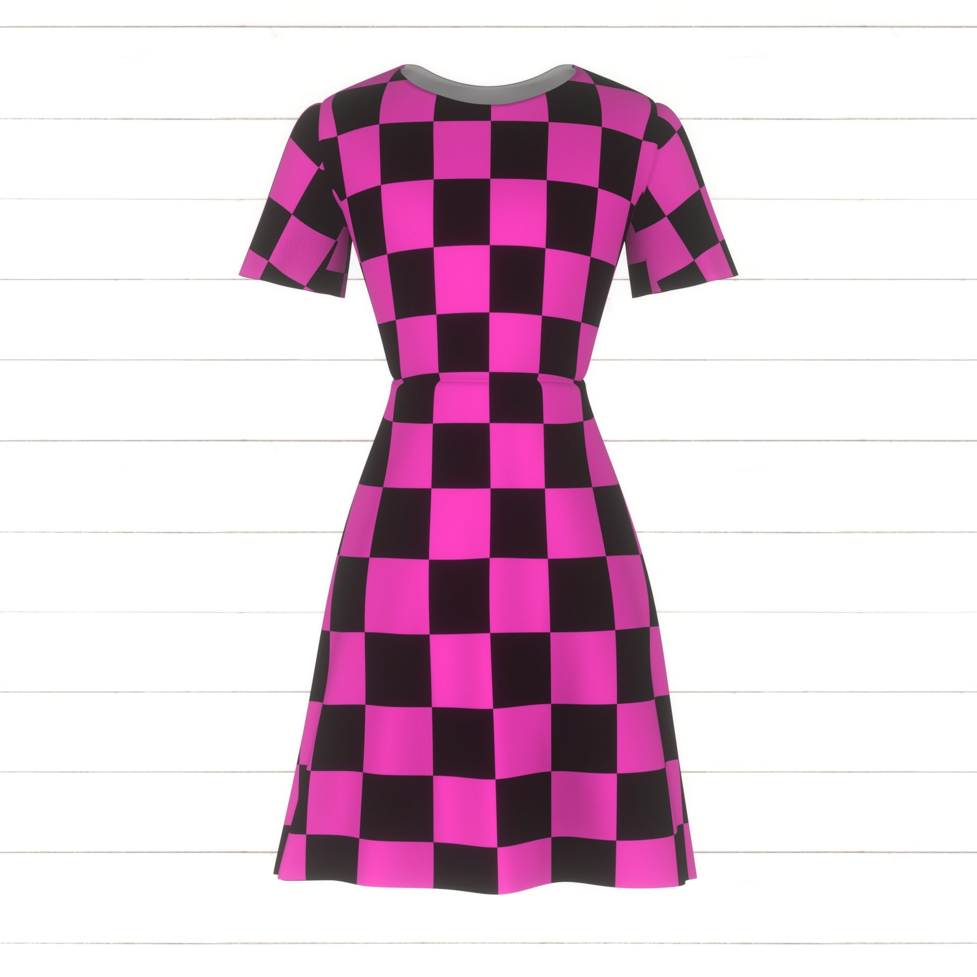 hot pink and black checkered pattern Fabric, Raspberry Creek Fabrics hot pink and black checkered pattern Fabric, Raspberry Creek Fabrics