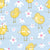 Spring  Easter Chicks in cute bows and florals Blue Image