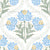 Cottage Peonies Block Print with French Country Charm in Blue and Green - French Country Blooms Collection Image