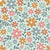 Busy floral - daisy flowers in blue, pink and orange Image