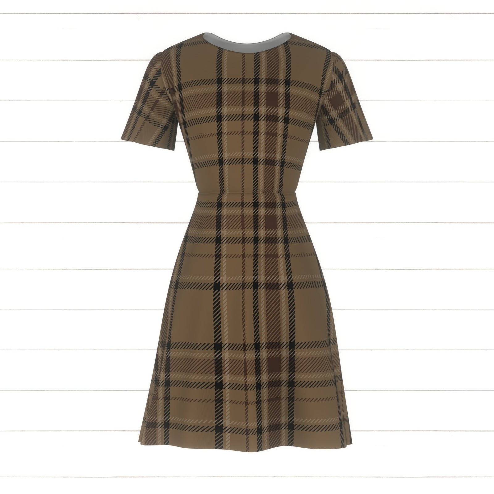 Dark Academia | Beige and Brown Plaid Tartan