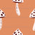 Cottage Whimsical Hand Drawn Dotted Mushrooms Cream And Muted Orange Image