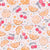 Aqua Teal Citrus Splash Watercolor Lemons, Oranges and Cherries Tossed Print | Summer Fruit Confetti | Treat Truck Summer Collection by Brayberry Design [Large Scale] Image