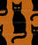 Halloween Black Cat Silhouette on Orange Image
