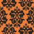 Happy Haunting - Black Damask On Orange Image