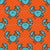 Cute Aqua Crabs on Orange Image