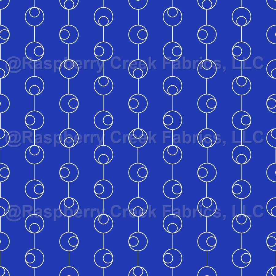 Double Pearls - Texture Collection - Circle Graphic - Quilting Motif - Geometric Drawing - Blender - White on Royal Blue