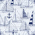 Sailboats by MirabellePrint / Navy on light blue Image