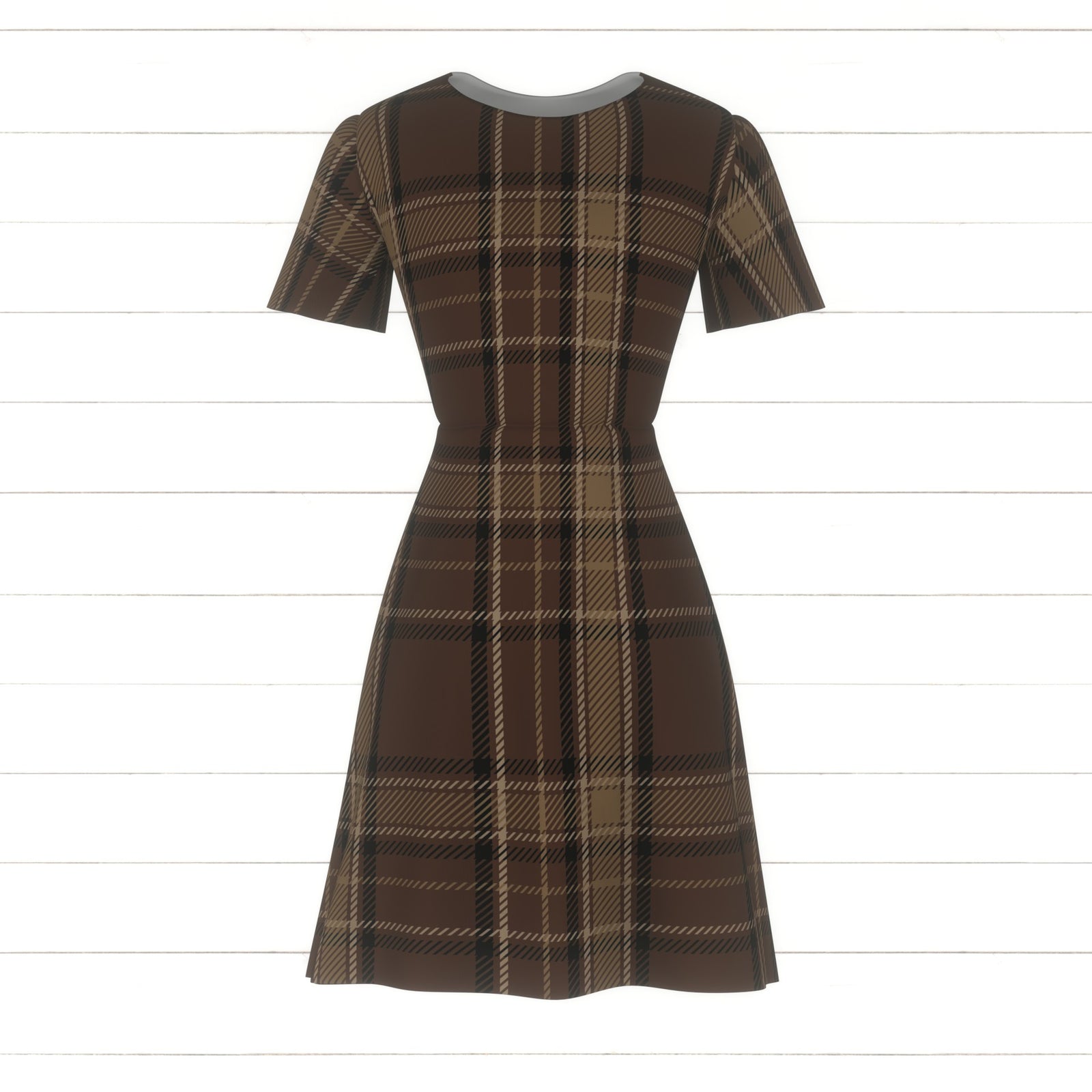 Dark Academia | Beige and Coffee Brown Plaid Tartan