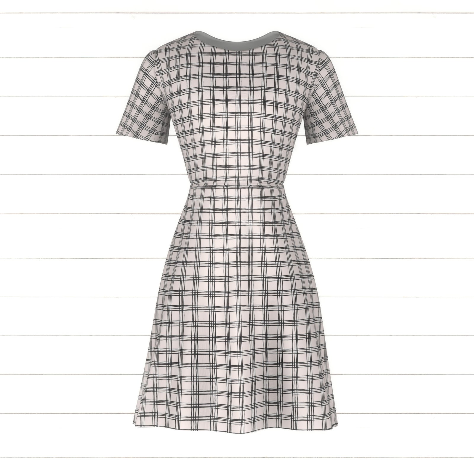 Wonky plaid in black and off white - Essence collection by Brittany Polatis - Gingham pattern