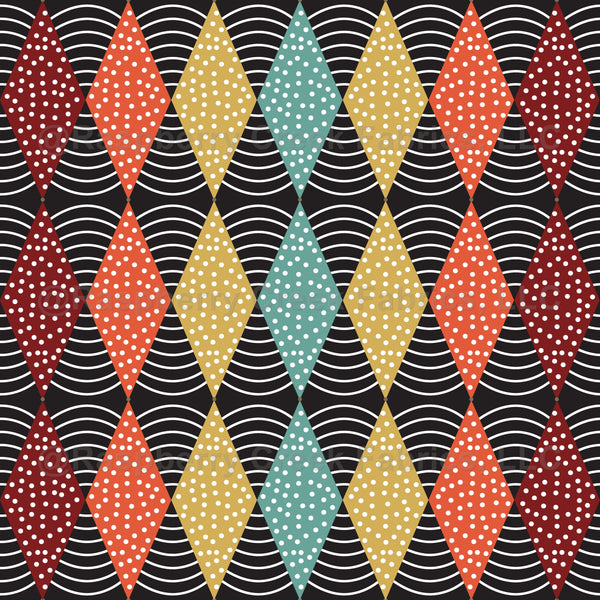 Modern Geometric Diamond Pattern with Polk a Dots - Raspberry Creek Fabrics